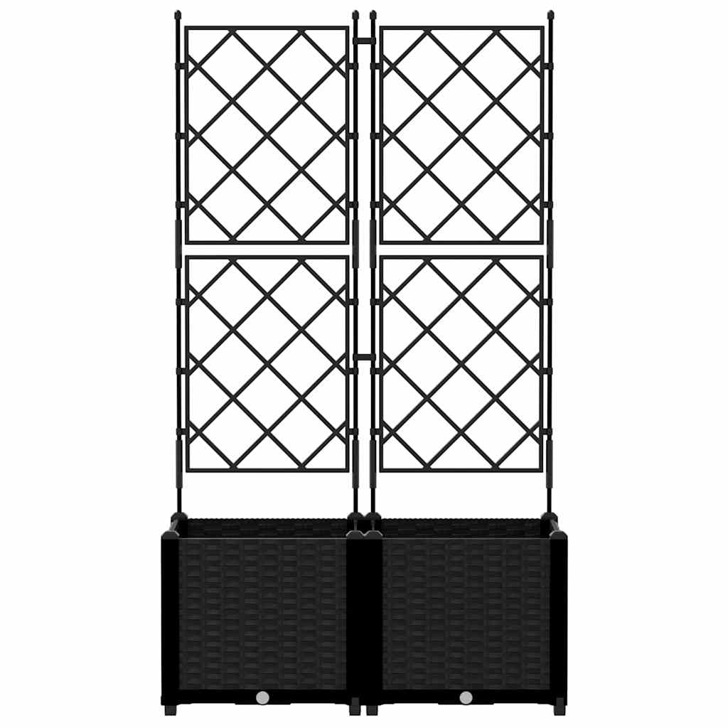 Sodo vazonas 2 vnt. Juoda 80 x 40 x 143 cm PP Sodo vazonas 2 vnt. Juoda 80 x 40 x 143 cm PP - Image 6