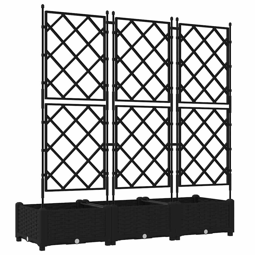Sodo vazonas 3 vnt. Juoda 120 x 40 x 125,5 cm PP Sodo vazonas 3 vnt. Juoda 120 x 40 x 125,5 cm PP - Image 8