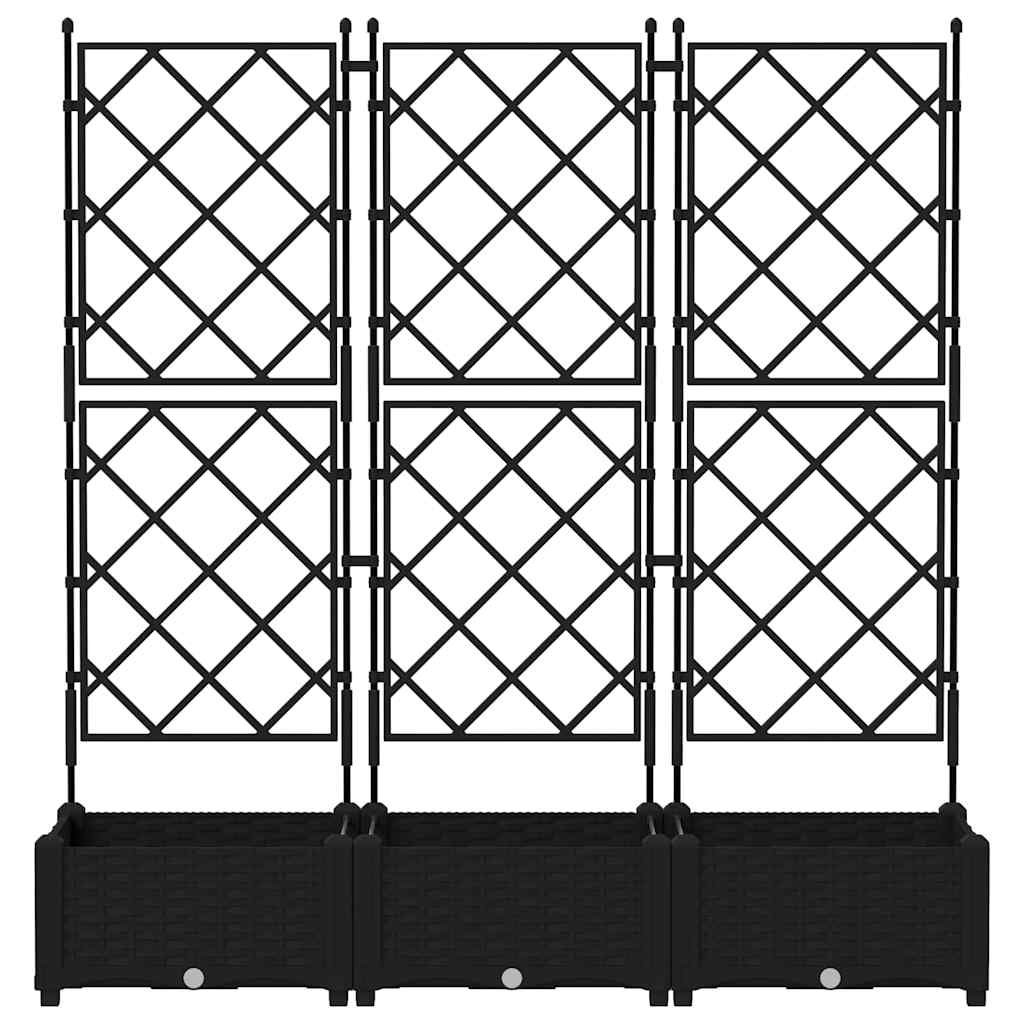 Sodo vazonas 3 vnt. Juoda 120 x 40 x 125,5 cm PP Sodo vazonas 3 vnt. Juoda 120 x 40 x 125,5 cm PP - Image 6