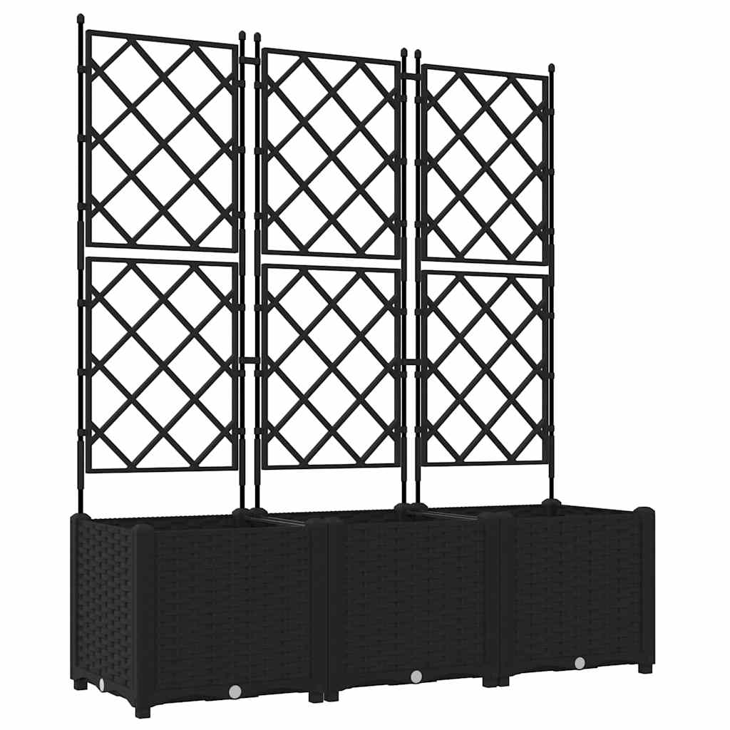 Sodo vazonas 3 vnt. Juoda 120 x 40 x 143 cm PP Sodo vazonas 3 vnt. Juoda 120 x 40 x 143 cm PP - Image 3