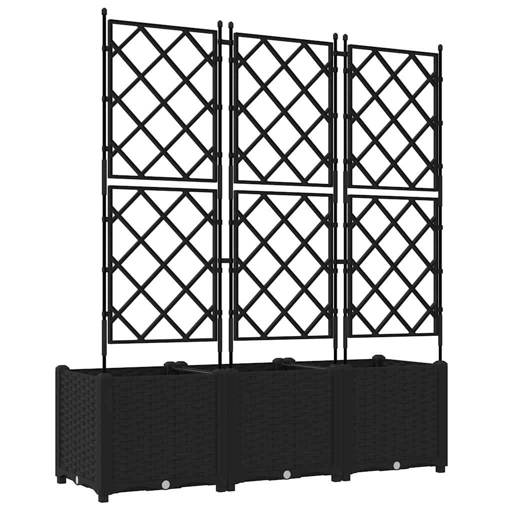 Sodo vazonas 3 vnt. Juoda 120 x 40 x 143 cm PP Sodo vazonas 3 vnt. Juoda 120 x 40 x 143 cm PP - Image 7