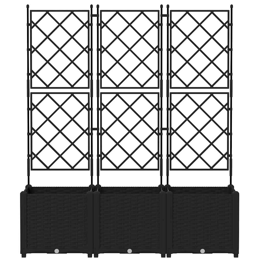 Sodo vazonas 3 vnt. Juoda 120 x 40 x 143 cm PP Sodo vazonas 3 vnt. Juoda 120 x 40 x 143 cm PP - Image 5