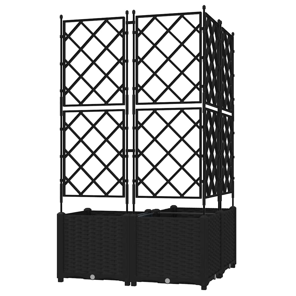 Sodo vazonas 3 vnt. Juoda 80 x 80 x 143 cm PP Sodo vazonas 3 vnt. Juoda 80 x 80 x 143 cm PP - Image 7
