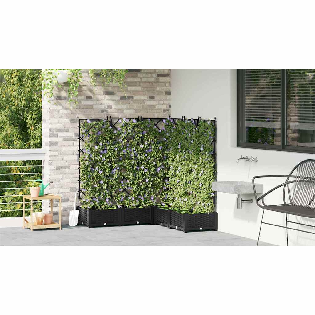 Sodo vazonas 5 vnt. Juoda 120 x 120 x 125,5 cm PP Sodo vazonas 5 vnt. Juoda 120 x 120 x 125,5 cm PP - Image 5