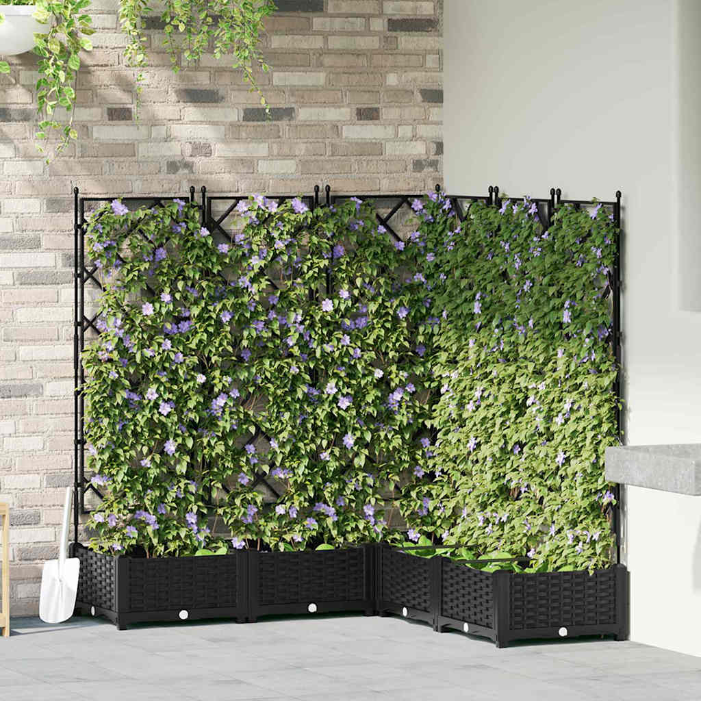 Sodo vazonas 5 vnt. Juoda 120 x 120 x 125,5 cm PP Sodo vazonas 5 vnt. Juoda 120 x 120 x 125,5 cm PP - Image 2
