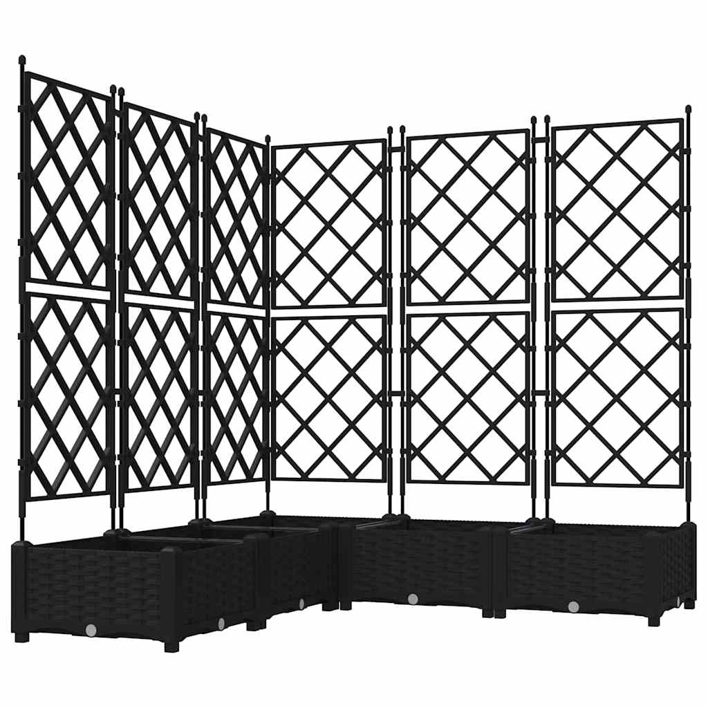 Sodo vazonas 5 vnt. Juoda 120 x 120 x 125,5 cm PP Sodo vazonas 5 vnt. Juoda 120 x 120 x 125,5 cm PP - Image 3