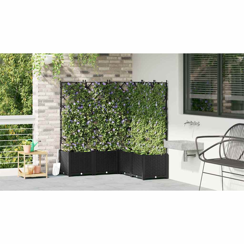 Sodo vazonas 5 vnt. Juoda 120 x 120 x 143 cm PP Sodo vazonas 5 vnt. Juoda 120 x 120 x 143 cm PP - Image 5