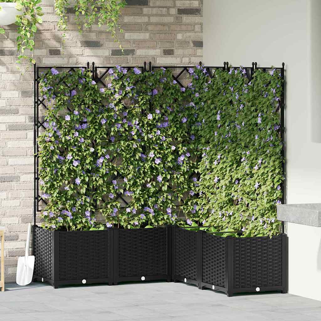 Sodo vazonas 5 vnt. Juoda 120 x 120 x 143 cm PP Sodo vazonas 5 vnt. Juoda 120 x 120 x 143 cm PP - Image 2