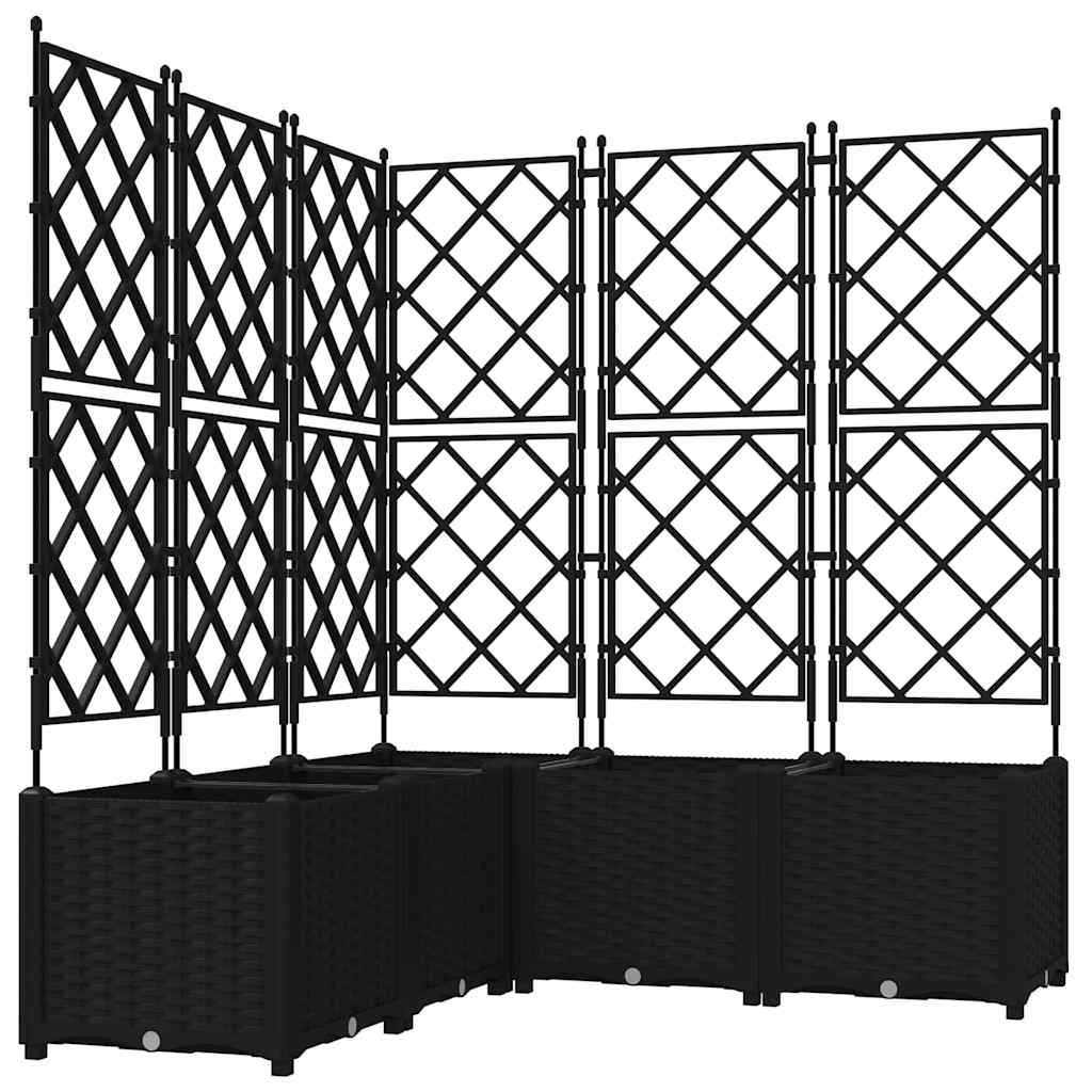 Sodo vazonas 5 vnt. Juoda 120 x 120 x 143 cm PP Sodo vazonas 5 vnt. Juoda 120 x 120 x 143 cm PP - Image 3