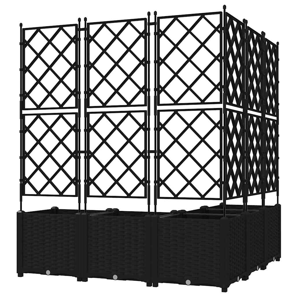 Sodo vazonas 5 vnt. Juoda 120 x 120 x 143 cm PP Sodo vazonas 5 vnt. Juoda 120 x 120 x 143 cm PP - Image 7