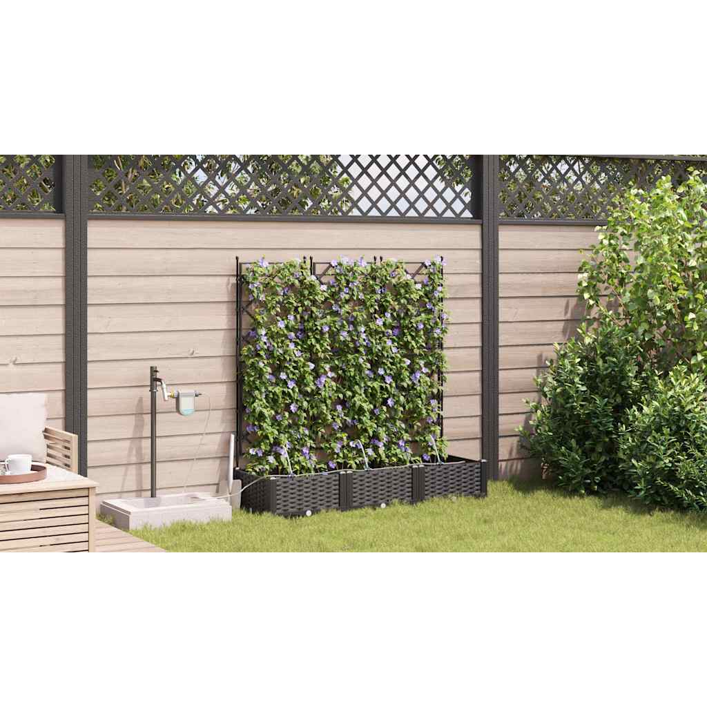 Sodo vazonas 3 vnt. Juoda 120 x 40 x 126 cm PP Sodo vazonas 3 vnt. Juoda 120 x 40 x 126 cm PP - Image 5