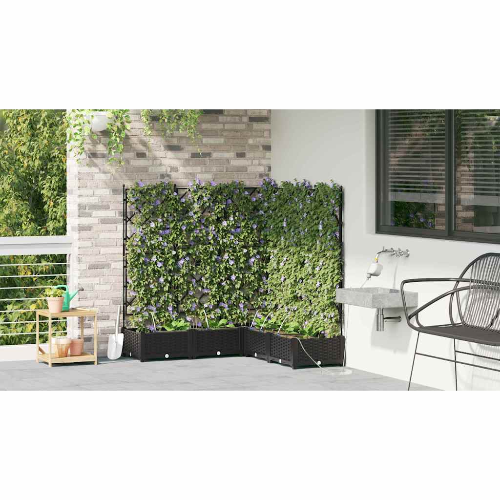 Sodo vazonas 5 vnt. Juoda 120 x 120 x 126 cm PP Sodo vazonas 5 vnt. Juoda 120 x 120 x 126 cm PP - Image 5