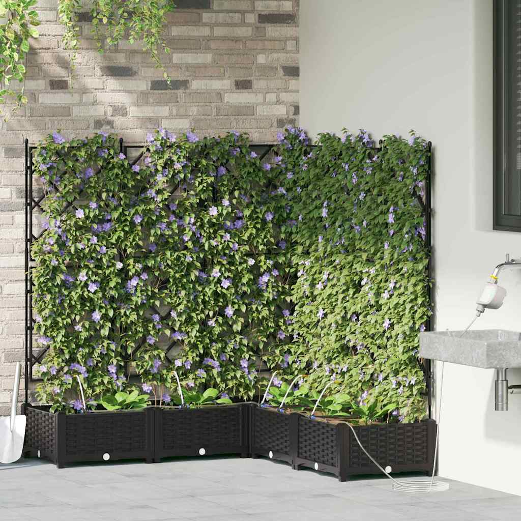 Sodo vazonas 5 vnt. Juoda 120 x 120 x 126 cm PP Sodo vazonas 5 vnt. Juoda 120 x 120 x 126 cm PP - Image 4