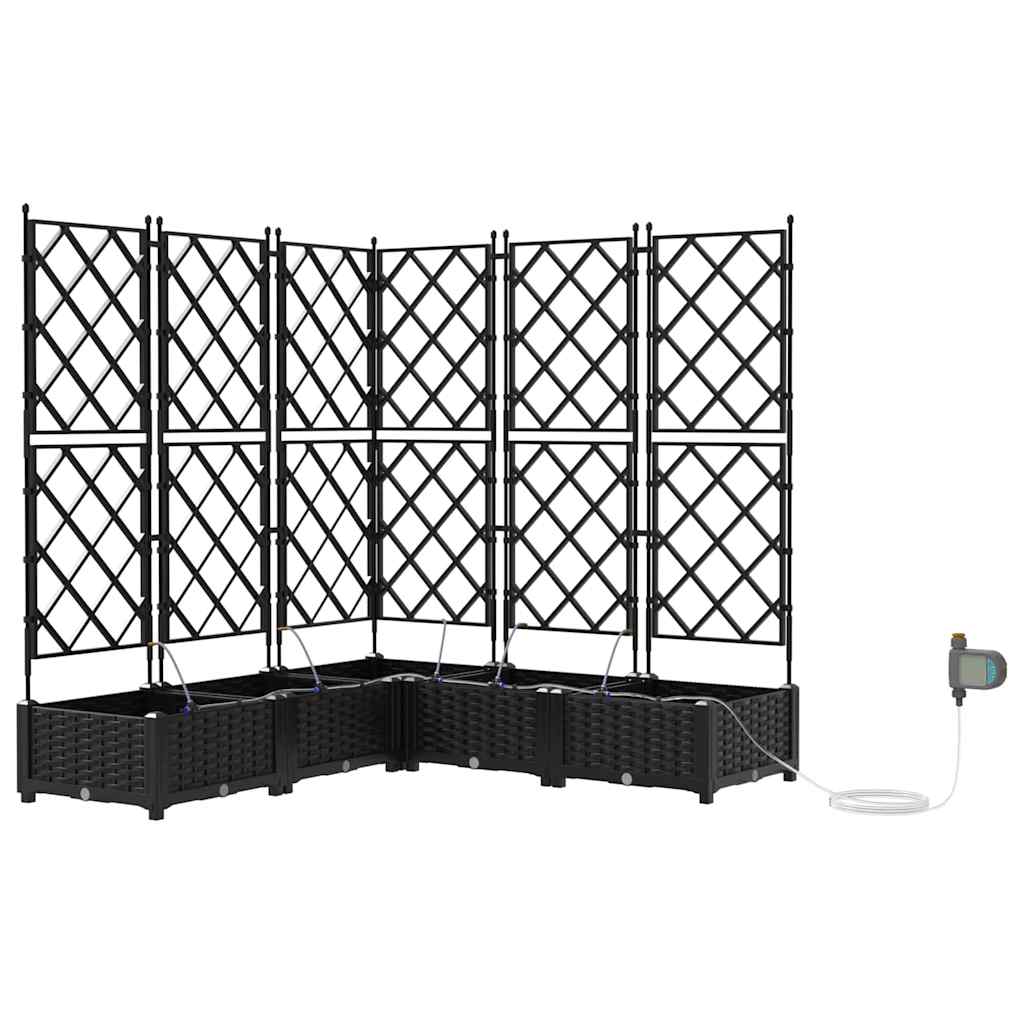 Sodo vazonas 5 vnt. Juoda 120 x 120 x 126 cm PP Sodo vazonas 5 vnt. Juoda 120 x 120 x 126 cm PP - Image 3