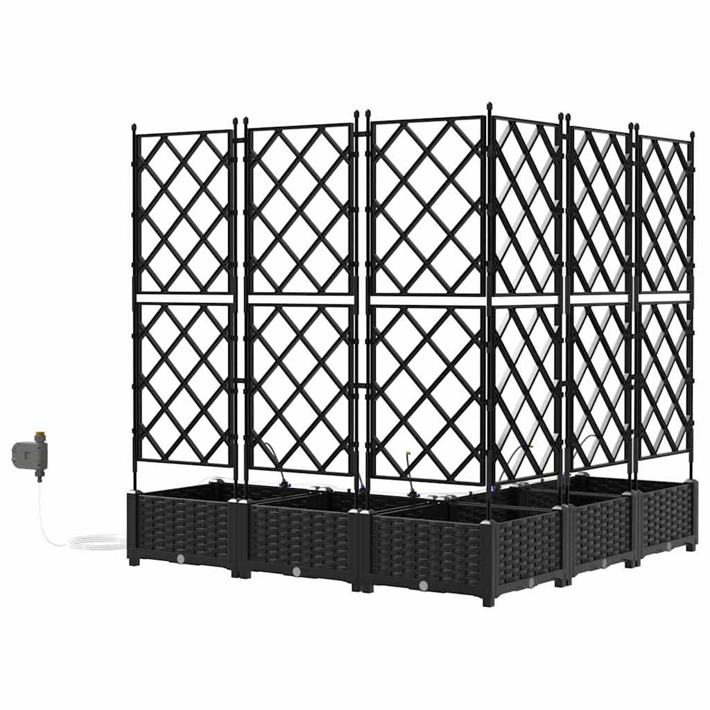 Sodo vazonas 5 vnt. Juoda 120 x 120 x 126 cm PP Sodo vazonas 5 vnt. Juoda 120 x 120 x 126 cm PP - Image 8