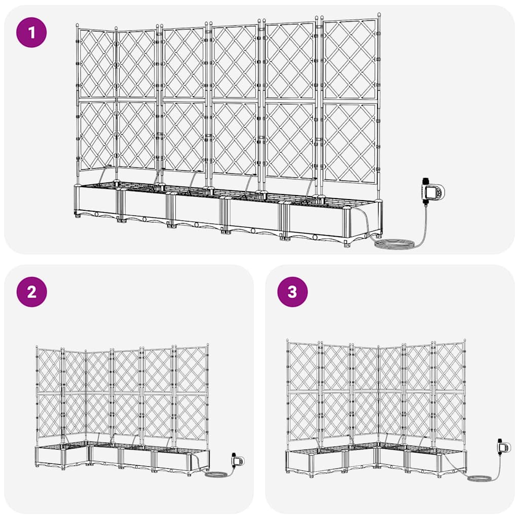 Sodo vazonas 5 vnt. Juoda 120 x 120 x 126 cm PP Sodo vazonas 5 vnt. Juoda 120 x 120 x 126 cm PP - Image 9