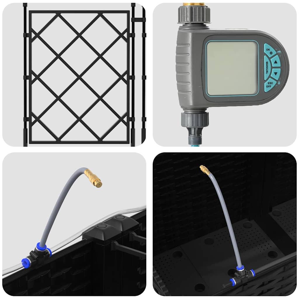 Sodo vazonas 5 vnt. Juoda 120 x 120 x 142 cm PP Sodo vazonas 5 vnt. Juoda 120 x 120 x 142 cm PP - Image 10