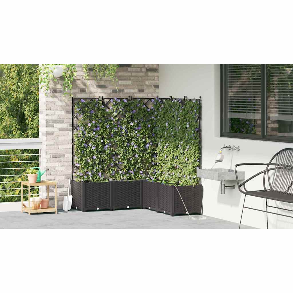 Sodo vazonas 5 vnt. Juoda 120 x 120 x 142 cm PP Sodo vazonas 5 vnt. Juoda 120 x 120 x 142 cm PP - Image 5