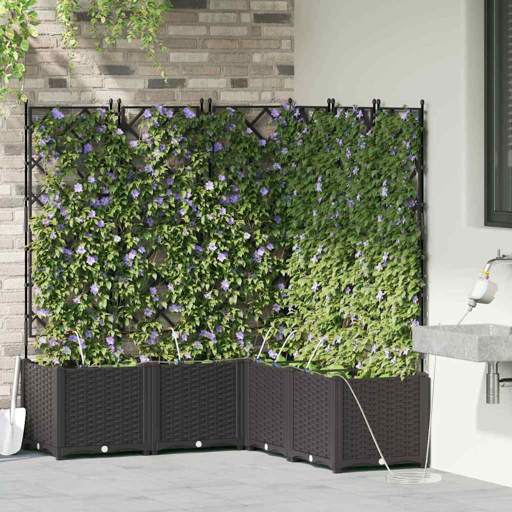 Sodo vazonas 5 vnt. Juoda 120 x 120 x 142 cm PP Sodo vazonas 5 vnt. Juoda 120 x 120 x 142 cm PP - Image 4