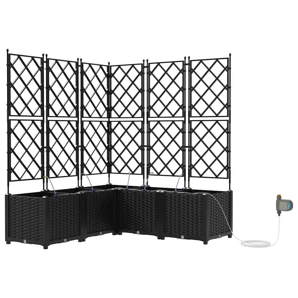 Sodo vazonas 5 vnt. Juoda 120 x 120 x 142 cm PP Sodo vazonas 5 vnt. Juoda 120 x 120 x 142 cm PP - Image 3
