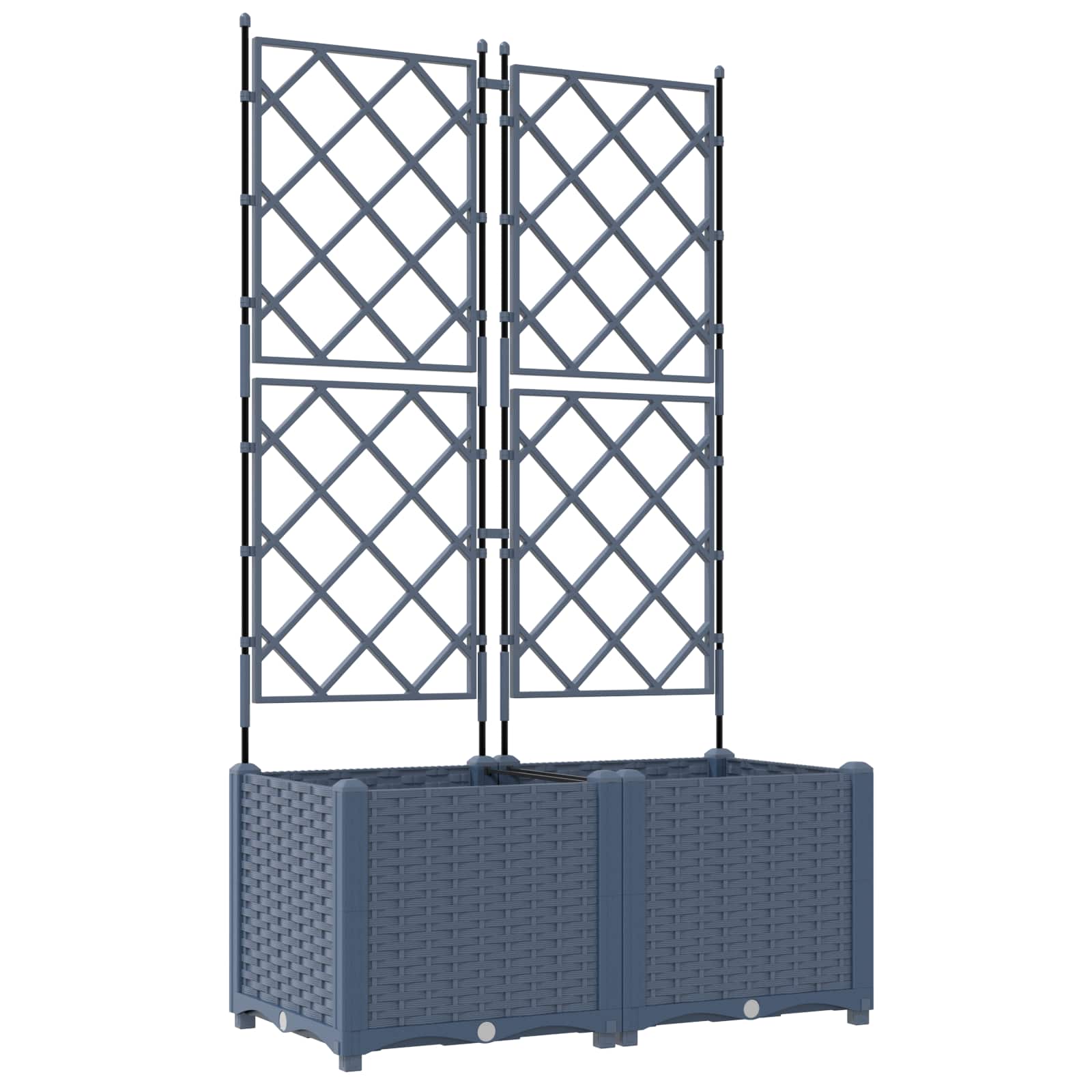Sodo vazonas 2 vnt. Pilka 80 x 40 x 143 cm PP Sodo vazonas 2 vnt. Pilka 80 x 40 x 143 cm PP - Image 3