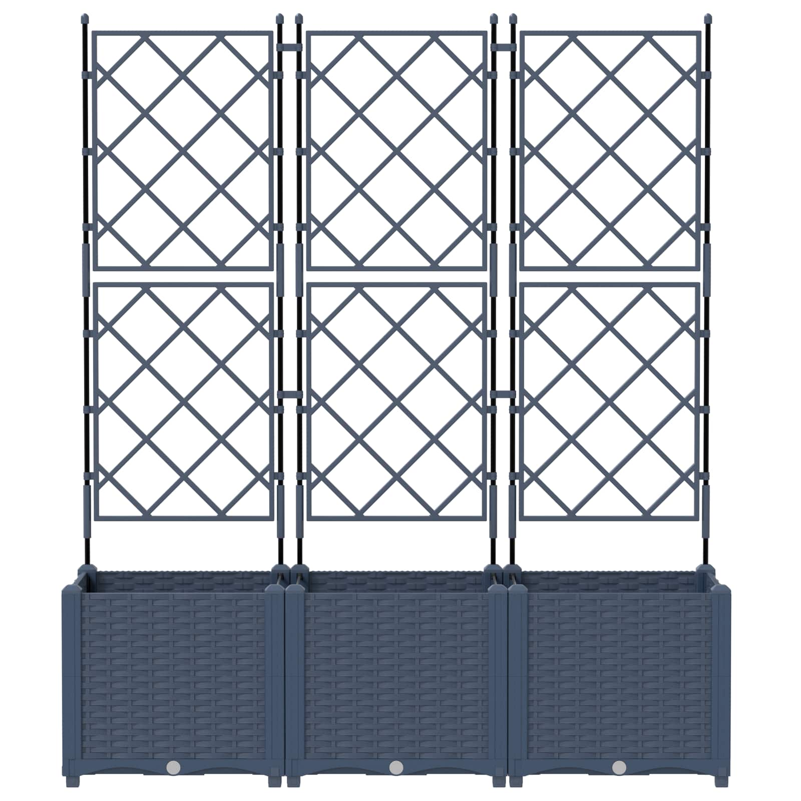 Sodo vazonas 3 vnt. Pilka 120 x 40 x 143 cm PP Sodo vazonas 3 vnt. Pilka 120 x 40 x 143 cm PP - Image 5