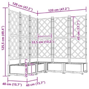 Sodo vazonas 5 vnt. Pilka 120 x 120 x 125,5 cm PP