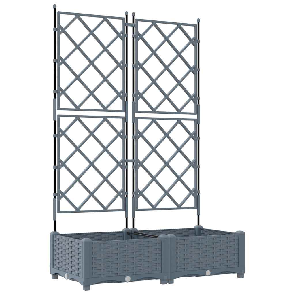 Sodo vazonas 2 vnt. Šviesiai pilka 80 x 40 x 125,5 cm PP Sodo vazonas 2 vnt. Šviesiai pilka 80 x 40 x 125,5 cm PP - Image 3