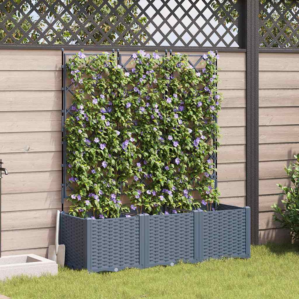 Sodo vazonas 3 vnt. Šviesiai pilka 120 x 40 x 143 cm PP Sodo vazonas 3 vnt. Šviesiai pilka 120 x 40 x 143 cm PP - Image 2