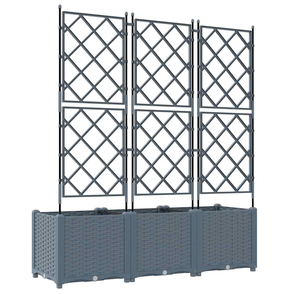 Sodo vazonas 3 vnt. Šviesiai pilka 120 x 40 x 143 cm PP Sodo vazonas 3 vnt. Šviesiai pilka 120 x 40 x 143 cm PP - Image 8