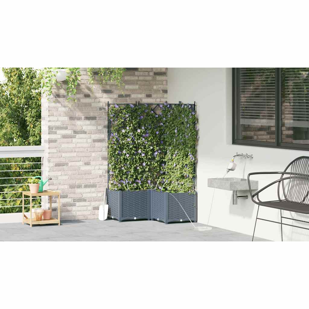 Sodo vazonas 3 vnt. Šviesiai pilka 80 x 80 x 142 cm PP Sodo vazonas 3 vnt. Šviesiai pilka 80 x 80 x 142 cm PP - Image 5