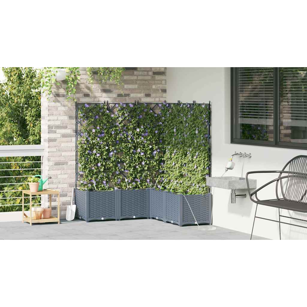 Sodo vazonas 5 vnt. Šviesiai pilka 120 x 120 x 142 cm PP Sodo vazonas 5 vnt. Šviesiai pilka 120 x 120 x 142 cm PP - Image 5