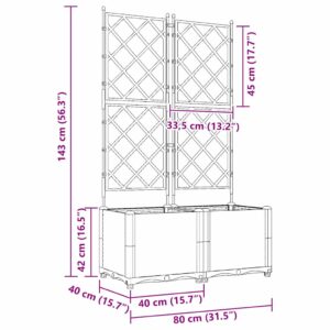 Sodo vazonas 2 vnt. Balta 80 x 40 x 143 cm PP