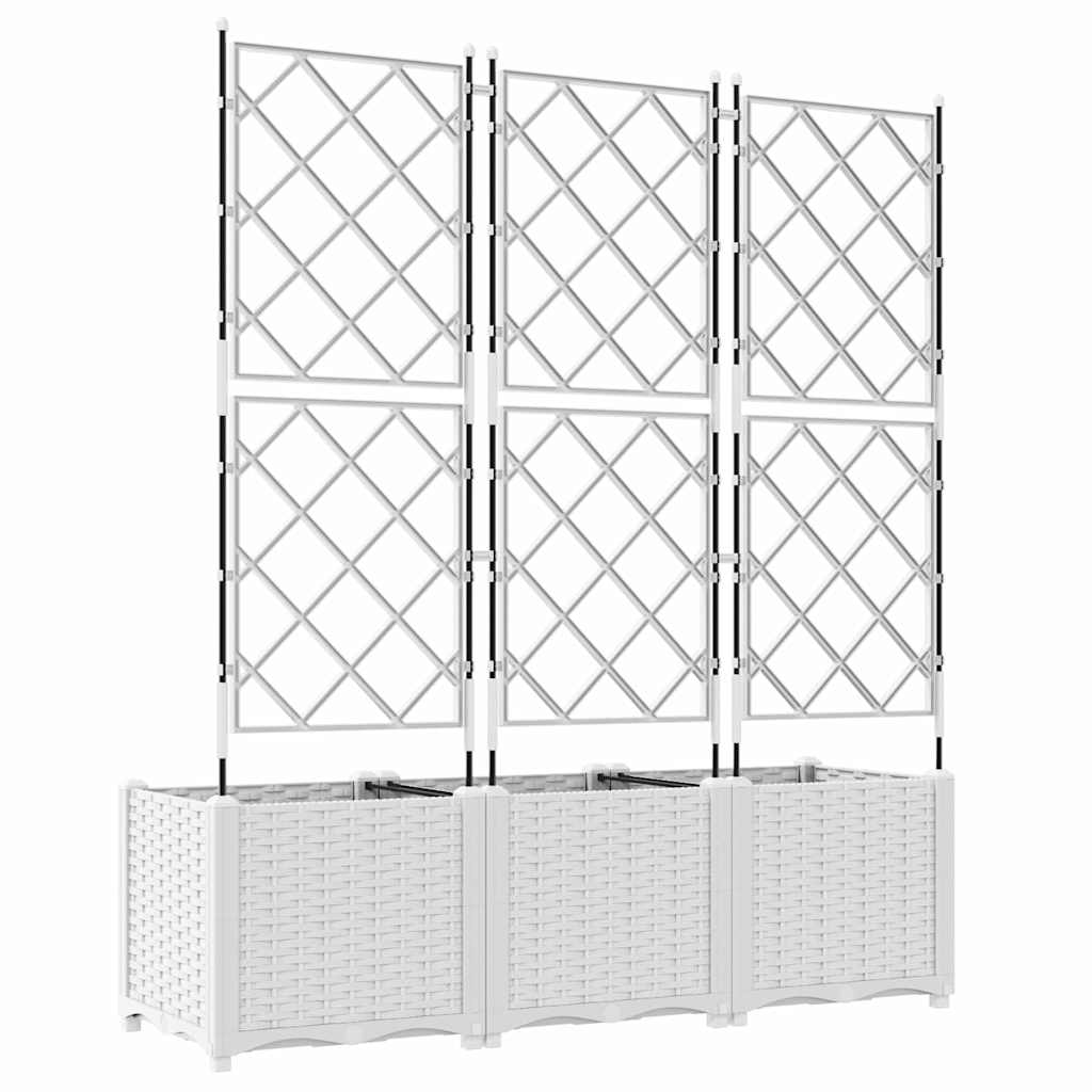 Sodo vazonas 3 vnt. Balta 120 x 40 x 143 cm PP Sodo vazonas 3 vnt. Balta 120 x 40 x 143 cm PP - Image 8
