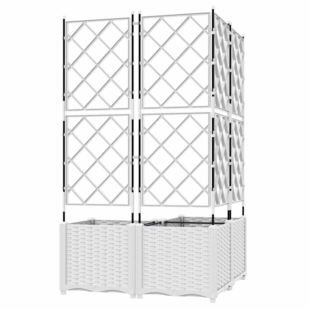Sodo vazonas 3 vnt. Balta 80 x 80 x 143 cm PP Sodo vazonas 3 vnt. Balta 80 x 80 x 143 cm PP - Image 6