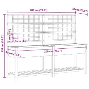 Sodo vazonas Smėlio 203,5 x 54 x 152,5 cm