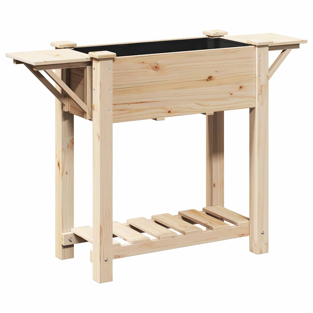 Sodo vazonas Smėlio 111 x 37 x 76,5 cm Kietasis pušinis medis Sodo vazonas Smėlio 111 x 37 x 76,5 cm Kietasis pušinis medis - Image 3