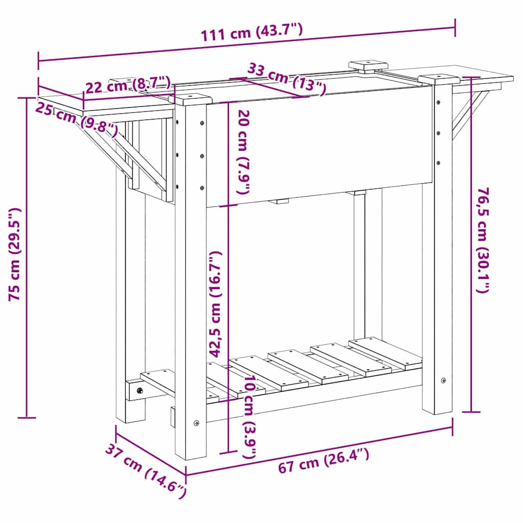 Sodo vazonas Smėlio 111 x 37 x 76,5 cm Kietasis pušinis medis Sodo vazonas Smėlio 111 x 37 x 76,5 cm Kietasis pušinis medis
