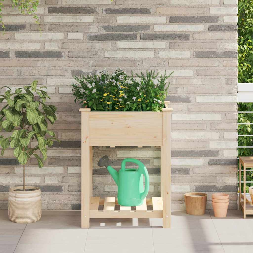 Sodo vazonas Smėlio 60,5 x 60 x 76,5 cm Kietasis pušinis medis Sodo vazonas Smėlio 60,5 x 60 x 76,5 cm Kietasis pušinis medis - Image 2