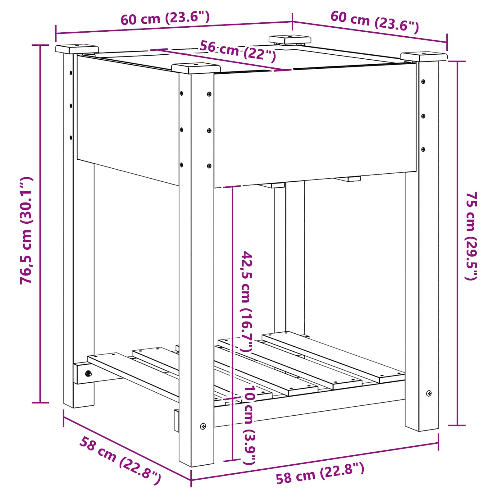 Sodo vazonas Smėlio 90 x 90 x 76,5 cm Kietasis pušinis medis Sodo vazonas Smėlio 90 x 90 x 76,5 cm Kietasis pušinis medis