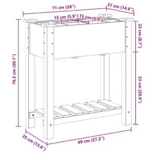 Sodo vazonas Smėlio 71 x 37 x 76,5 cm Kietasis pušinis medis