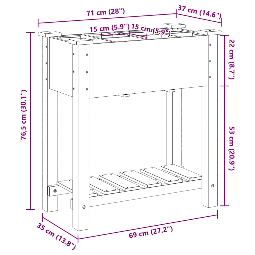 Sodo vazonas Smėlio 71 x 37 x 76,5 cm Kietasis pušinis medis Sodo vazonas Smėlio 71 x 37 x 76,5 cm Kietasis pušinis medis