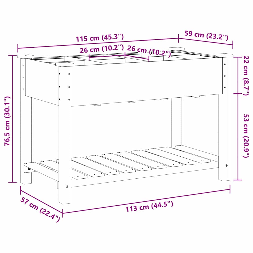 Sodo vazonas Smėlio 115 x 59 x 76,5 cm Kietasis pušinis medis Sodo vazonas Smėlio 115 x 59 x 76,5 cm Kietasis pušinis medis