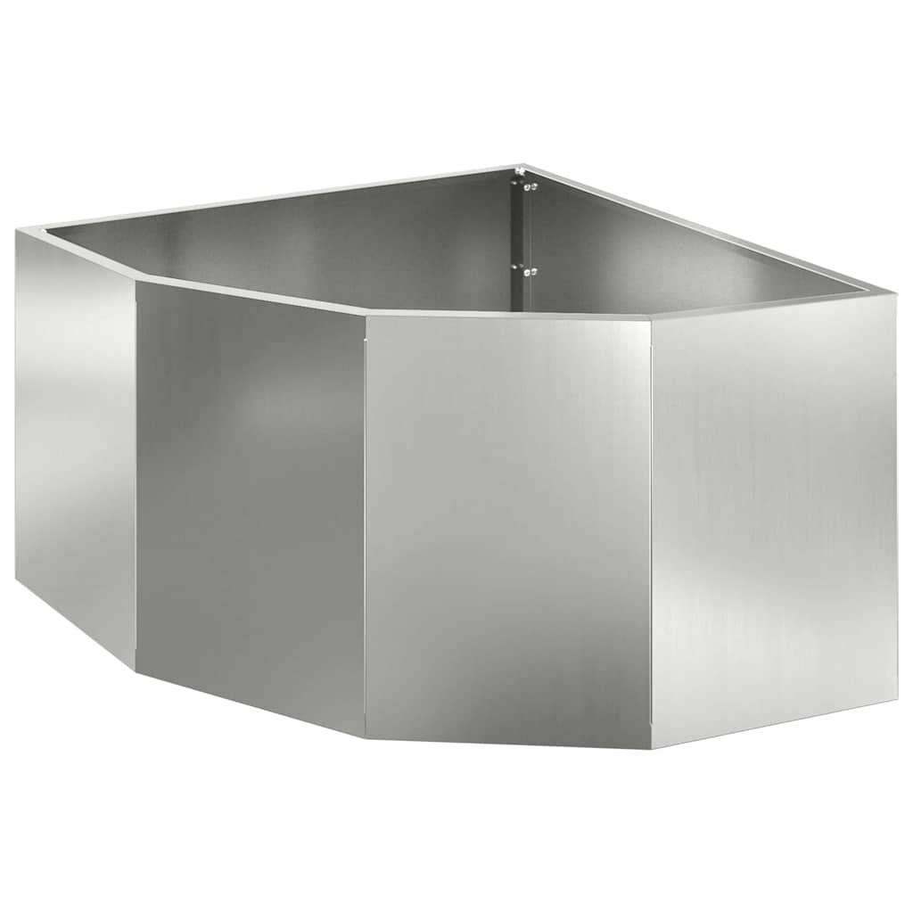 Kampinė Vazonas Sidabrinė 60 x 60 x 35 cm Galvanizuotas plienas Kampinė Vazonas Sidabrinė 60 x 60 x 35 cm Galvanizuotas plienas - Image 4