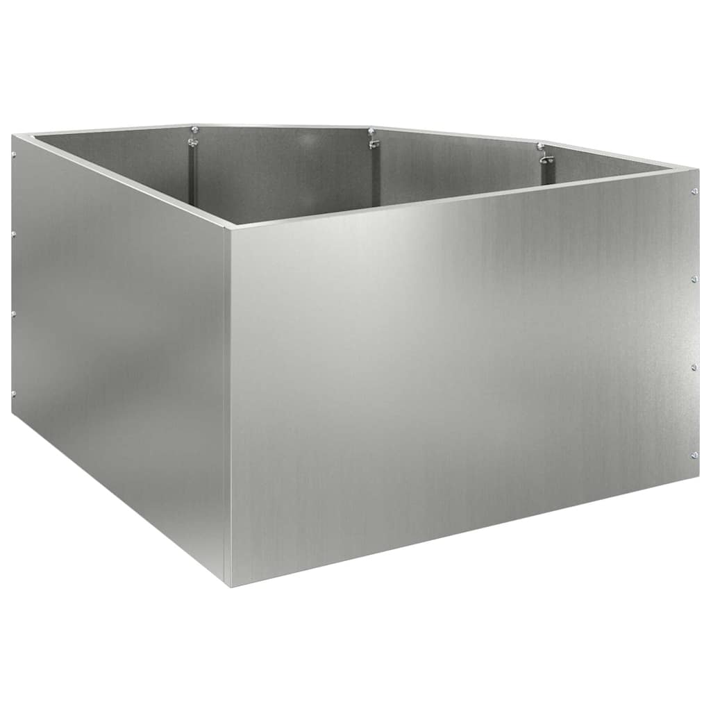 Kampinė Vazonas Sidabrinė 60 x 60 x 35 cm Galvanizuotas plienas Kampinė Vazonas Sidabrinė 60 x 60 x 35 cm Galvanizuotas plienas - Image 9