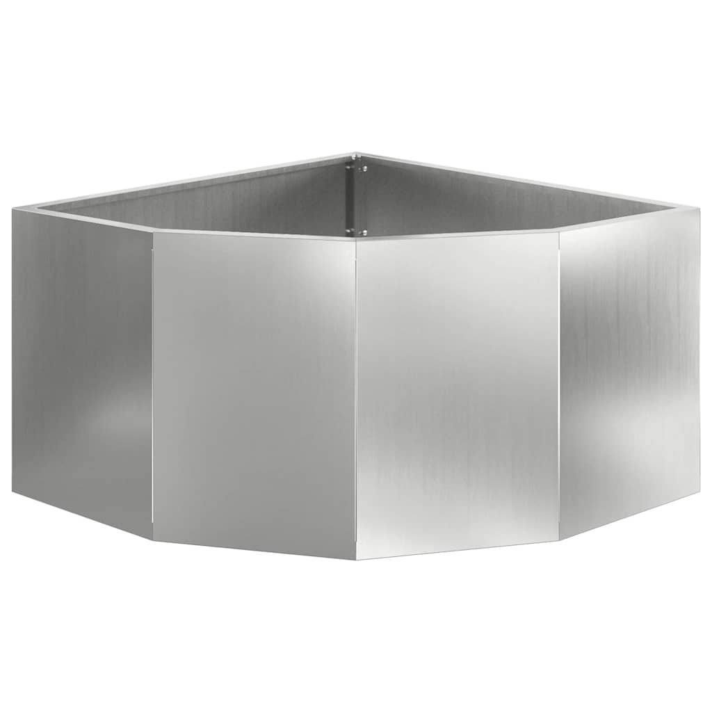 Kampinė Vazonas Sidabrinė 60 x 60 x 35 cm Galvanizuotas plienas Kampinė Vazonas Sidabrinė 60 x 60 x 35 cm Galvanizuotas plienas - Image 7