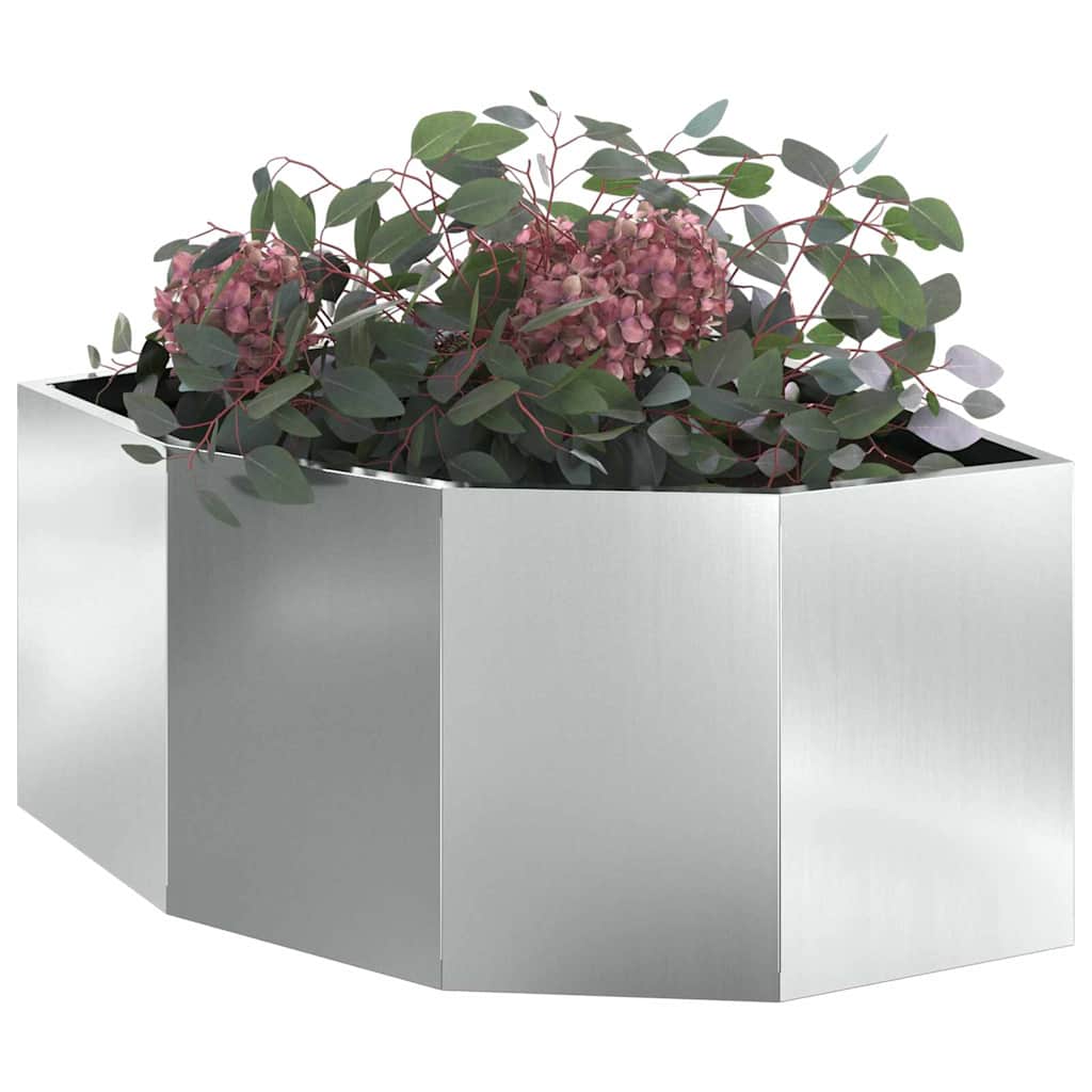 Kampinė Vazonas Sidabrinė 60 x 60 x 35 cm Galvanizuotas plienas Kampinė Vazonas Sidabrinė 60 x 60 x 35 cm Galvanizuotas plienas - Image 5