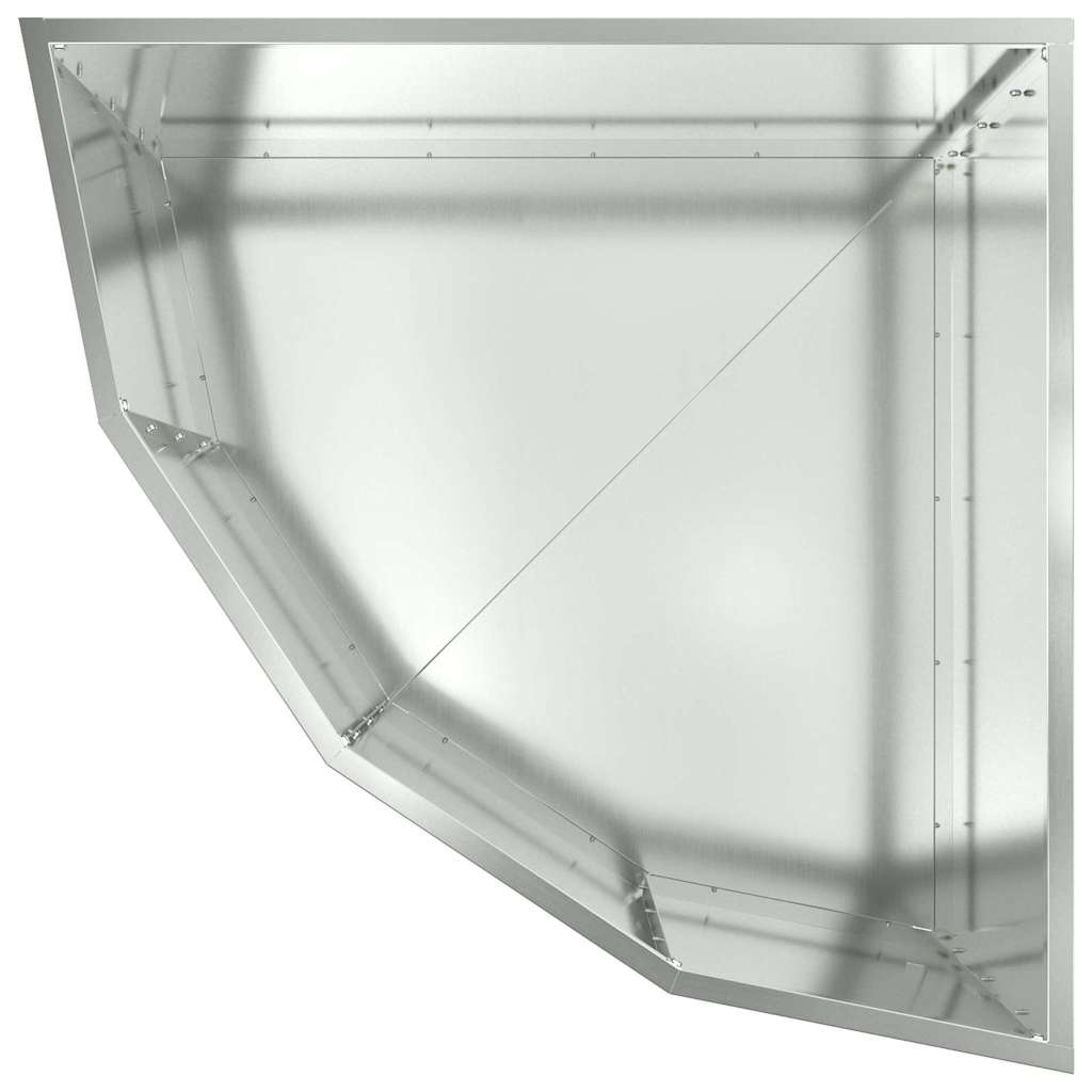 Kampinė Vazonas Sidabrinė 60 x 60 x 35 cm Galvanizuotas plienas Kampinė Vazonas Sidabrinė 60 x 60 x 35 cm Galvanizuotas plienas - Image 10