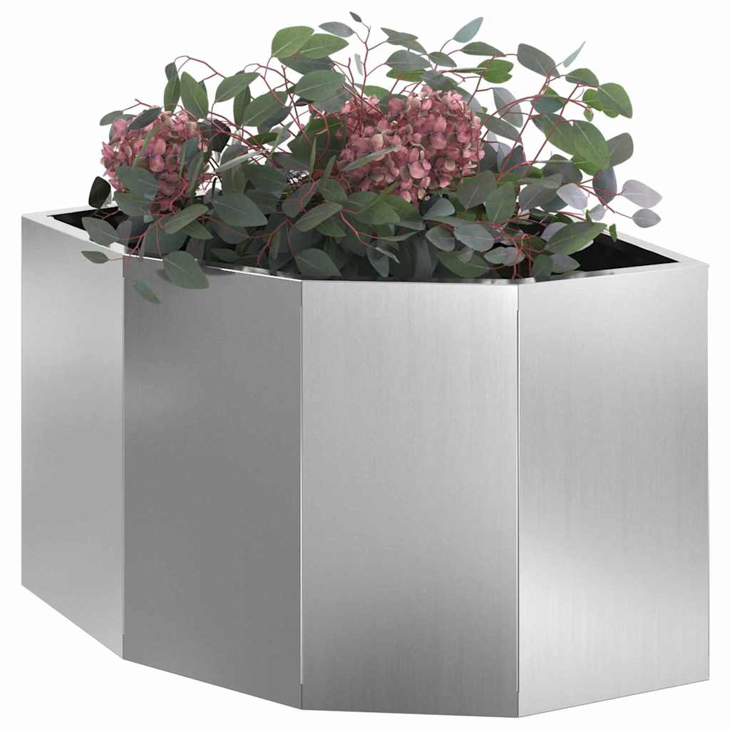 Kampinė Vazonas Sidabrinė 45 x 45 x 35 cm Galvanizuotas plienas Kampinė Vazonas Sidabrinė 45 x 45 x 35 cm Galvanizuotas plienas - Image 5