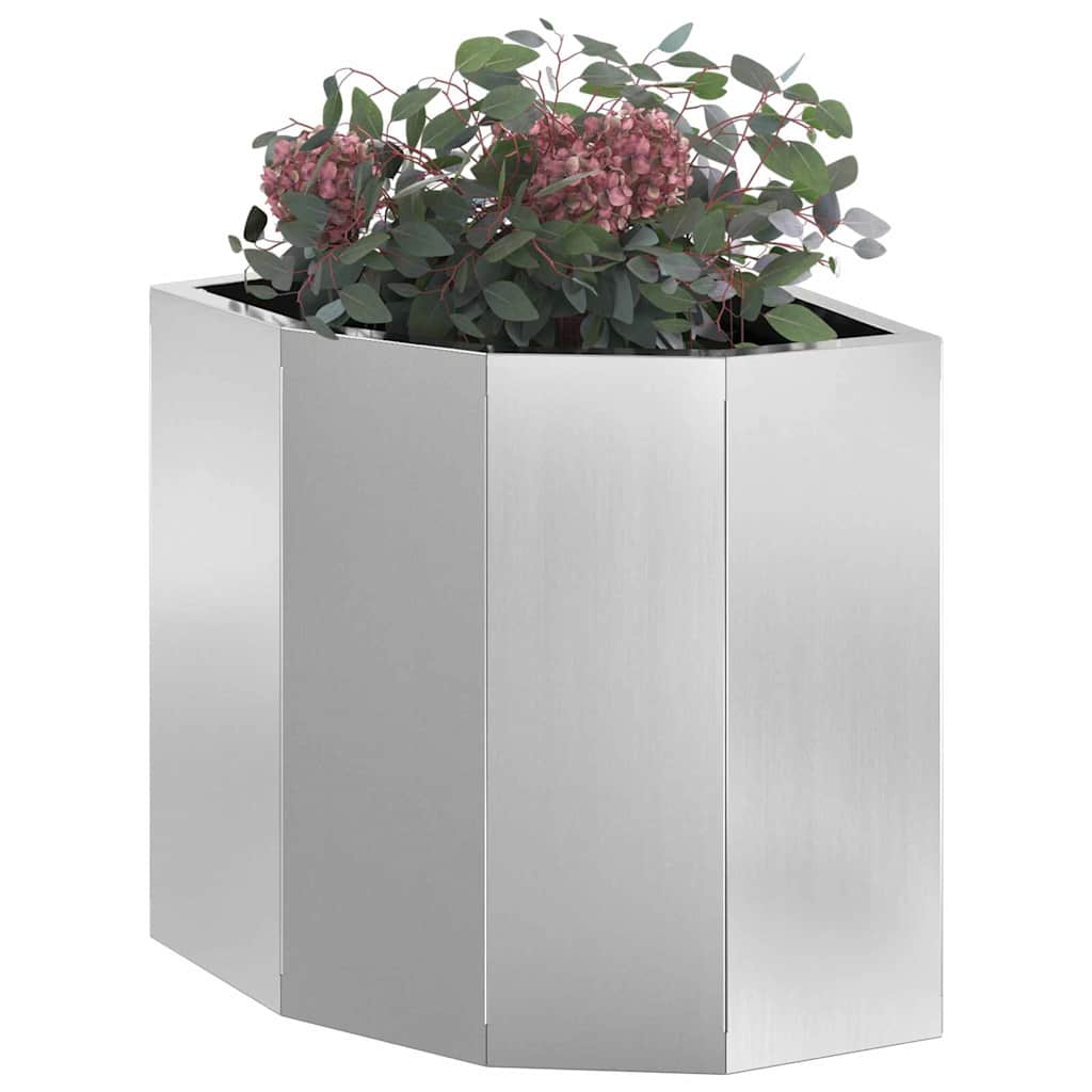 Kampinė Vazonas Sidabrinė 30 x 30 x 35 cm Galvanizuotas plienas Kampinė Vazonas Sidabrinė 30 x 30 x 35 cm Galvanizuotas plienas - Image 5